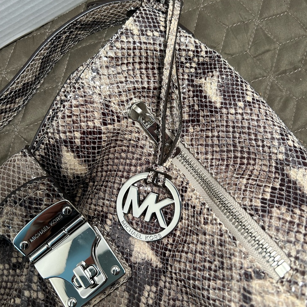 Michael Kors Python Embossed Jenna Tote - image 8